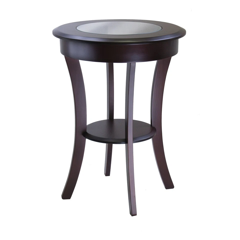 Winsome 40019 Cassie Round Accent Table With Glass