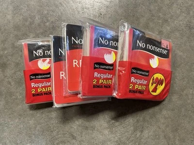 No Nonsense Regular Pantyhose Tan 003 Reinforced Toe Size A - 8 Pair New - Image 1 of 4