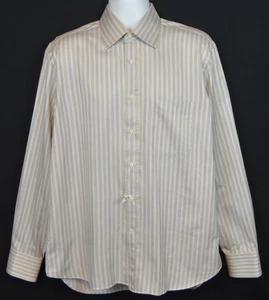 Canali Dress Shirt Mens 16.5 42 Button Up Long Sleeve Striped Gray White Blue - Picture 1 of 15
