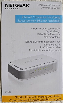 NETGEAR GS605v5 5-Port Gigabit Ethernet Unmanaged Switch (NEW SEALED) - Image 1 of 4