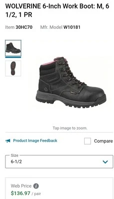 Botas de trabajo Hytest para mujer 6,5 puntera de acero impermeables Foto 1 de 4