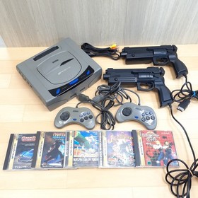Japanese Sega Saturn Console bundle 2 Virtua Gun & 5 games tested working