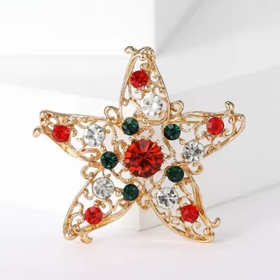 Broche Vintage Estrella de Mar Estrás - Océano Playa Verano Prendedor Joyería Costera Regalo Foto 1 de 4