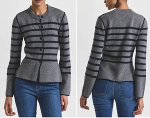 DEREK LAM 10 Crosby Gr. S Wollmischung REVESIBLE Strickjacke Pullover MARIANA - Bild 1 von 18