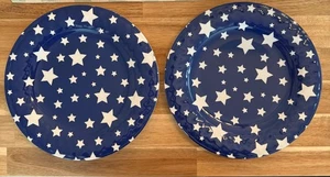 Juego de 2 Platos Estrella Patriótica HD Diseños Melamina Redondos Azul Americana 10.5" - Imagen 1 de 4