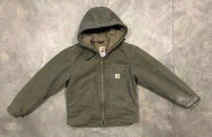Giacca Carhartt donna piccola WJ141 LOV verde oliva chiaro foderata sherpa con cappuccio - Foto 1 di 7