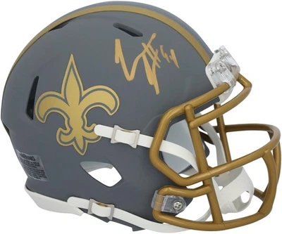 Minicasco Cameron Jordan New Orleans Saints autografiado Riddell velocidad de pizarra Foto 1 de 3