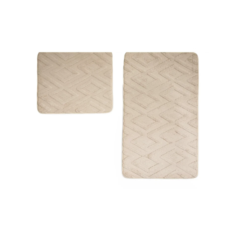 Elegance WC-Set mit Diamant-Jaquard-Struktur - 2-teiliges Badematten-Set - Bild 1 von 1