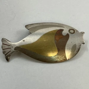 Metales Casados Mischmetall Kupfer Silber Messing 2,25" Fisch Pin Mexiko - Bild 1 von 6