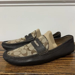 Coach Neal Herren Halbschuhe Braun Hellbraun Logo Größe 12 Slipper Schuhe - Bild 1 von 15