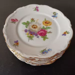 Set Of 4 Mitterteich Meissen (Germany) 6 3/4" "Floral" Bread & Butter Plates - Picture 1 of 6