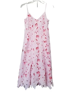 Vera Wang Dress Dusty Rose Floral Lace Overlay Fit & Flare Spaghetti Strap Sz 2 - Picture 1 of 9