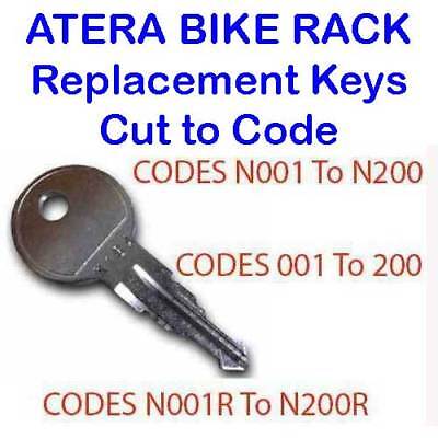 2 X Atera Bike Cycle Rack Carriers Replacement Keys Cut To Code 001 To 200 • 3.51£