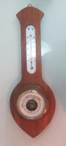 Barómetro Termómetro Estación Meteorológica Art Nouveau Madera Hermosa Forma 43,5 cm (D1) - Imagen 1 de 4