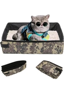 Travel Litter Box for Cats Portable Mobile for Outdoor Fit Medium and Kitties - Bild 1 von 2