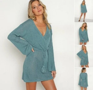 L Space Topanga Dress Blue Green XL Cover Up Womens Large Coastal New - Picture 1 of 9