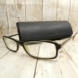 Prada Brown Olive Green Eyeglasses FRAMES w/Case VPR 04F 5AY-1O1 53-16-135 Italy - Picture 1 of 20