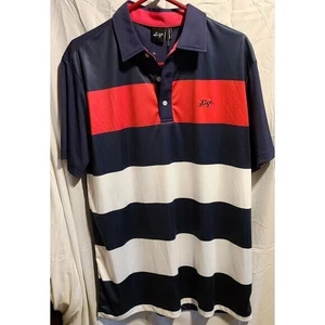 NWT TEAM SLIGO TECH MENS SHIRT RED WHITE  BLUE POLO LARGE - Picture 1 of 3