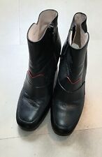 Lulu Guinness Black Leather Ankle Boots, Size 7 EU41 💋 