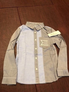 IKKS Boys Shirt Size 6 Chambray color with detail in back Brand New with Tags  - Picture 1 of 8