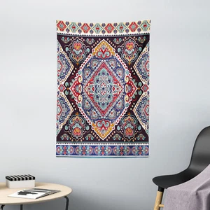 Ethnic Tapestry Vibrant Vintage Bohemian Print Wall Hanging Decor - Picture 1 of 3
