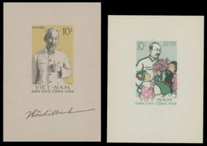 1960, VIETNAM, HO CHI MINH BIRTHDAY, TWO SOUVENIR SHEETS, MNH, SCOTT #129-30 - Picture 1 of 2