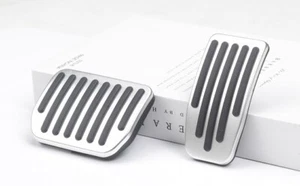 Tesla Model 3 Model Y Brake and Accelerator peddle covers Silver  2PC set - Picture 1 of 2