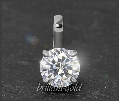 Diamant Gold Anhänger mit 0,65ct Brillant in Si1-2, Gleiter aus 14K Weißgold - Bild 1 von 4