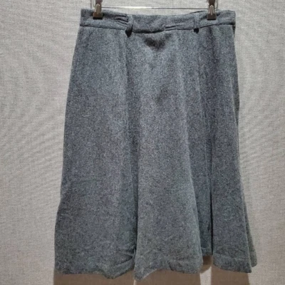 Falda Acampanada Mujer Gris Jaspeado Midi Cinturón Lazos Retro 14 Foto 1 de 4