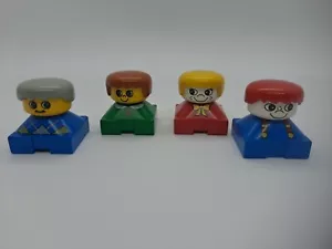Set Of 4 Vintage Duplo square Body People - Picture 1 of 5