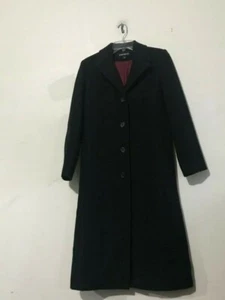 Donny Brook 100% Wool Size 2P Long Coat Jacket Black Women Modern Stylish - Bild 1 von 8