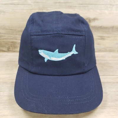 Gorra Hanna Andersson 5 paneles correa trasera azul tiburón algodón niños niños grande Foto 1 de 4