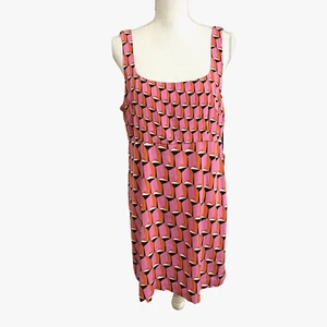 Diane Von Furstenberg Target Mini Sleeveless Dress Sz 14 Pink Geometric NWT - Picture 1 of 10