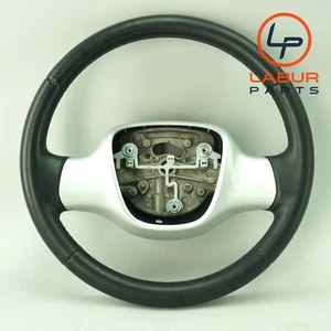 C451 13-15 Smart Fortwo 2 Two Spoke Steering Wheel Black & Silver Z6059 - Picture 1 of 10