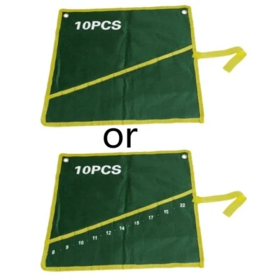 10 Pockets Durable Canvas Spanner Wrench Tool Roll Up Storage Bag - Image 1 of 4