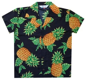 Hawaii Shirts Jungen Ananasblatt Strand Aloha Freizeit Urlaub - Bild 1 von 18