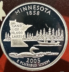 2005-S Minnesota Silver Proof State Quarter 90% Silver From Proof Set - Picture 1 of 2