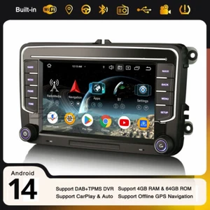 Android 14 DAB+ Autoradio Navi Für VW Crafter Amarok Caddy T6 Polo 6R Skoda Yeti - Bild 1 von 24