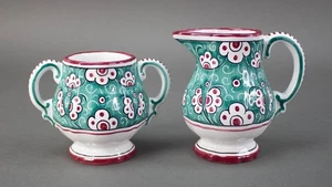 Tiffany & Co Grazia Deruta Italien Keramik handbemalt A.G. Milchkännchen und Zucker - Bild 1 von 6