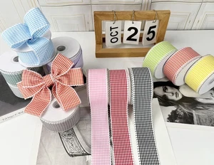1,5 Zoll Gingham Band - 15 Yards Kariert Kariert Polyester Band für Geschenk Wr... - Bild 1 von 6