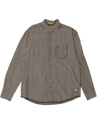 CAMEL ACTIVE Mens Modern Fit Shirt XL Grey Striped Cotton GQ12 - Image 1 of 4