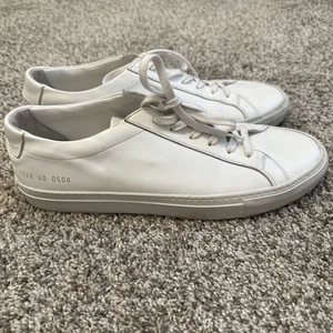 Common Projects White Achilles Low Sneakers Men’s Size 40 Made In Italy - Picture 1 of 8