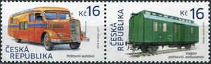 Czech Republic 2017. Mail transport (MNH OG **) Block of 2 stamps - Picture 1 of 1