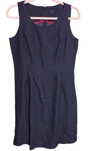Vestido Tommy Hilfiger Mujer Azul Marino Talla 12 Plisado Cremallera Rojo Blanco Lunares - Imagen 1 de 6