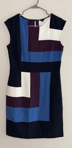 Ann Taylor A-Linie Damen Mehrfarbig Etuikleid 6 Ärmellos Karriere Cocktail - Bild 1 von 9