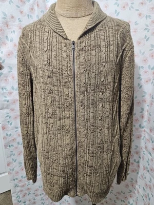 SIN MARCA, SUÉTER CÁRDIGAN CREMALLERA COMPLETA ACRÍLICO MARRÓN NUEVO PARA HOMBRE, CON PKTS TALLA XL Foto 1 de 4