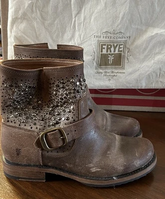 Botines Frye de cuero marrón para mujer talla 8B Foto 1 de 4