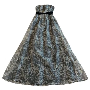 Adrianna Papell Black Grey Strapless Convertible Maxi Dress Gown Size 0 NWOT - Picture 1 of 11