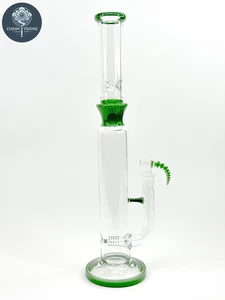18” Inline Perc Glass Bong – Green Thick Water Pipe Hookah w/ 18mm Bowl - Picture 1 of 11