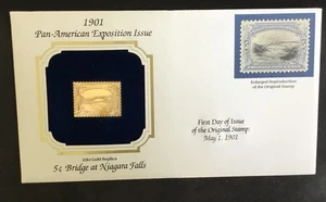 1901 PCS Pan-American Exposition 5 € FDC 22K Gold Stamp Bridge at Niagara Falls - Bild 1 von 4